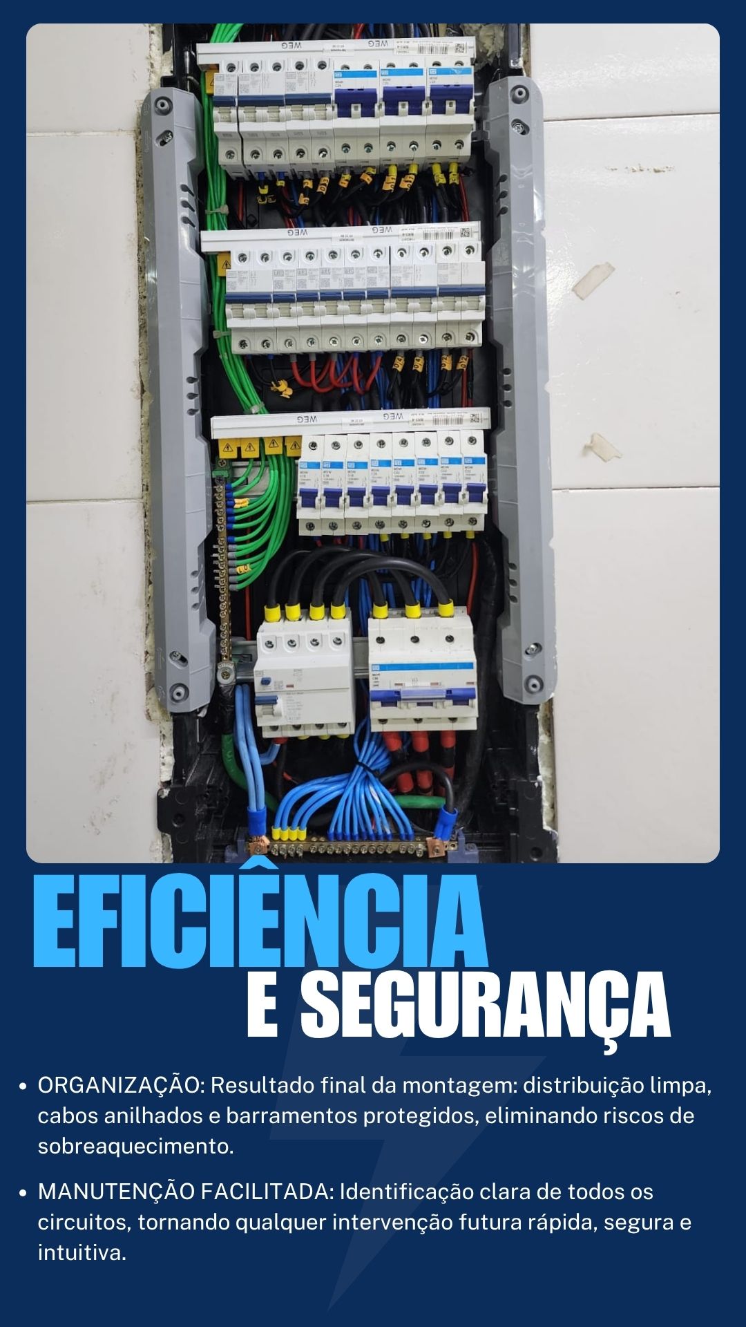 Instalação elétrica com padrão técnico profissional